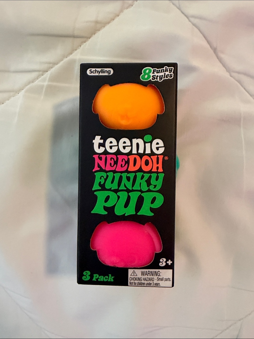 teenie NEEDOH Funky Pup Stress Toy 3-Pack - Orange & Pink